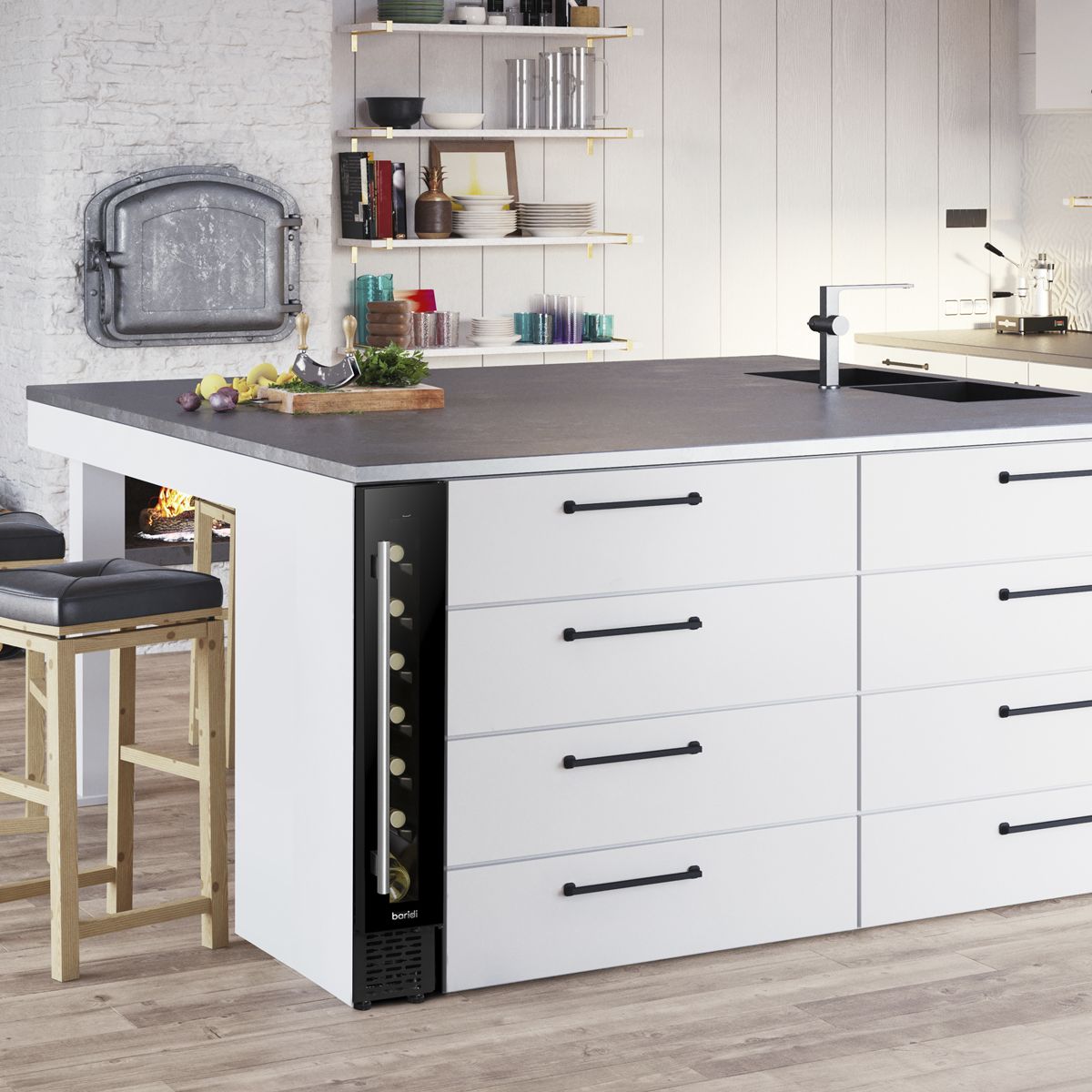 Baridi Extra-Slim 7 Bottle Wine Fridge & Cooler 15cm - Black - Image 7