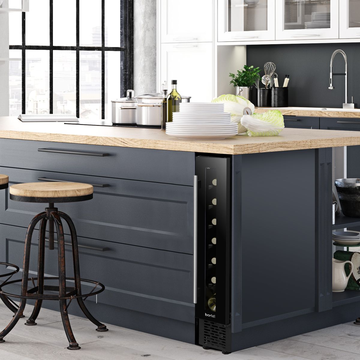 Baridi Extra-Slim 7 Bottle Wine Fridge & Cooler 15cm - Black - Image 8