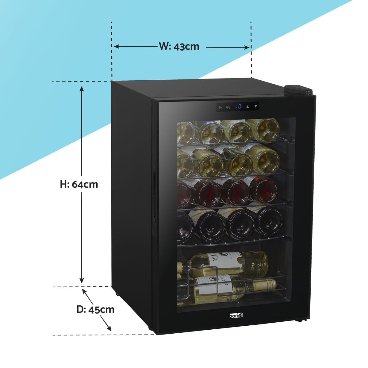 Baridi 20 Bottle Tabletop Wine Fridge & Cooler - Image 10