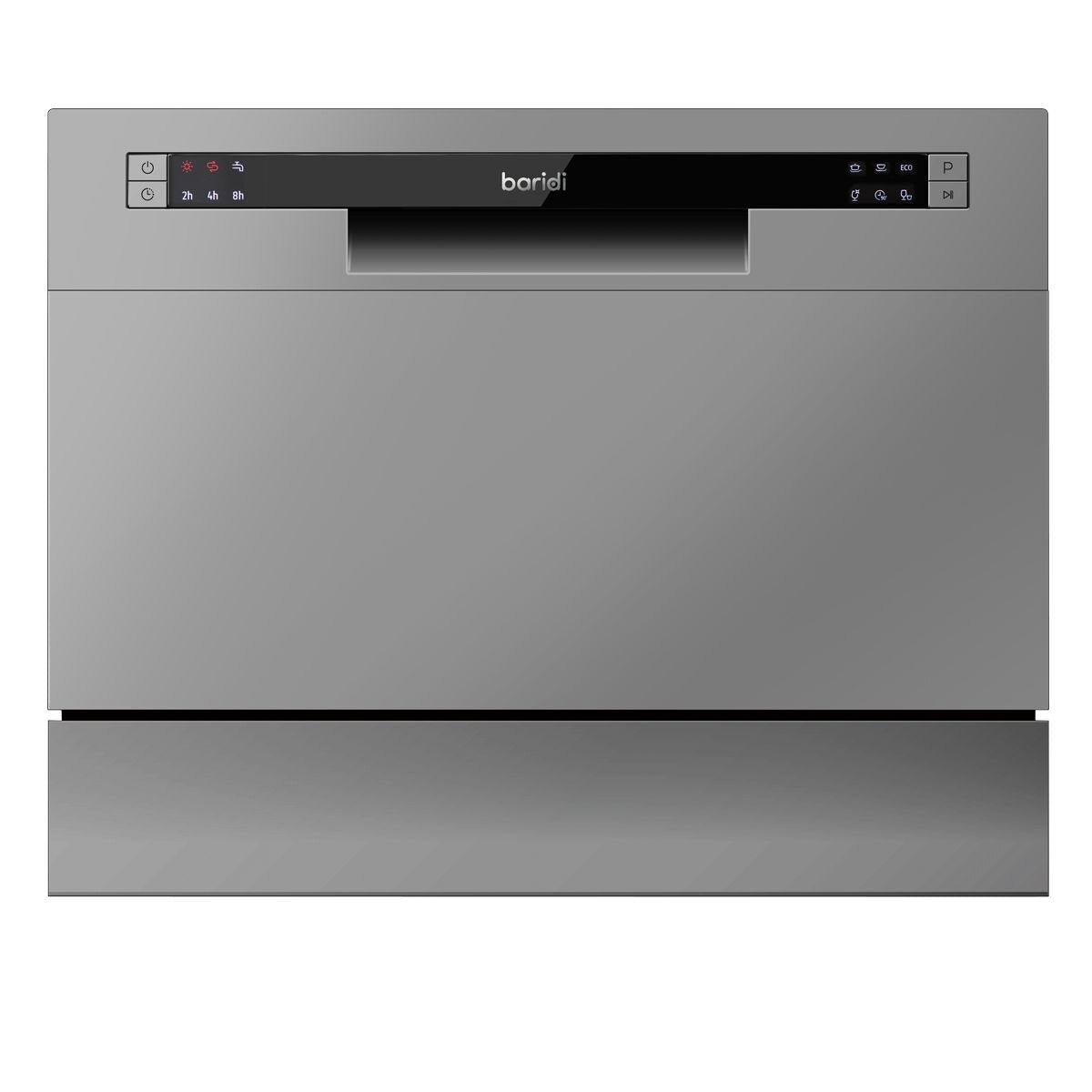 Baridi Tabletop Dishwasher 6 Place Settings 6.5L Capacity - Silver - Image 3