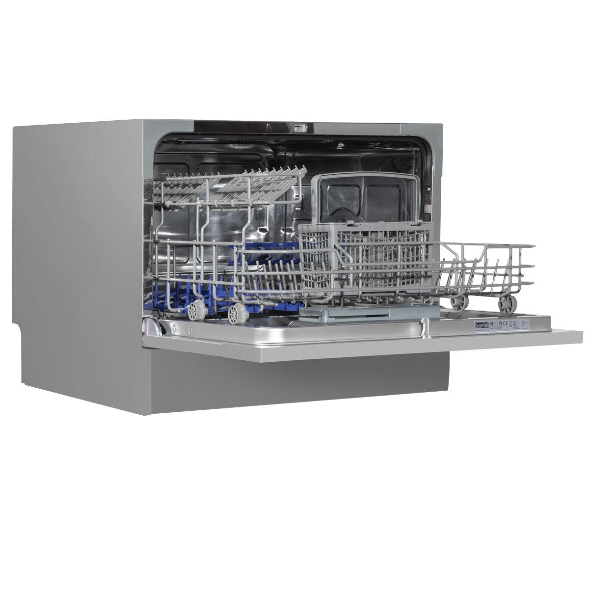 Baridi Tabletop Dishwasher 6 Place Settings 6.5L Capacity - Silver - Image 6