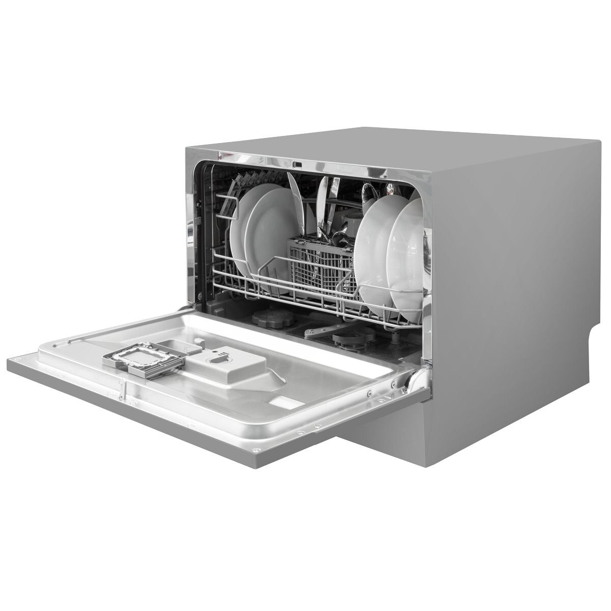 Baridi Tabletop Dishwasher 6 Place Settings 6.5L Capacity - Silver - Image 9