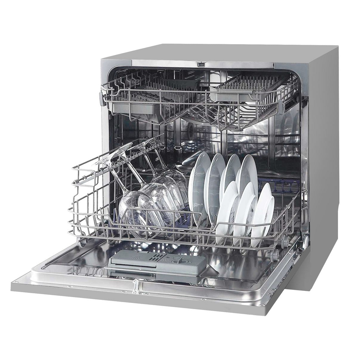 Baridi Tabletop Dishwasher 8 Place Settings 8L Capacity - Silver - Image 6