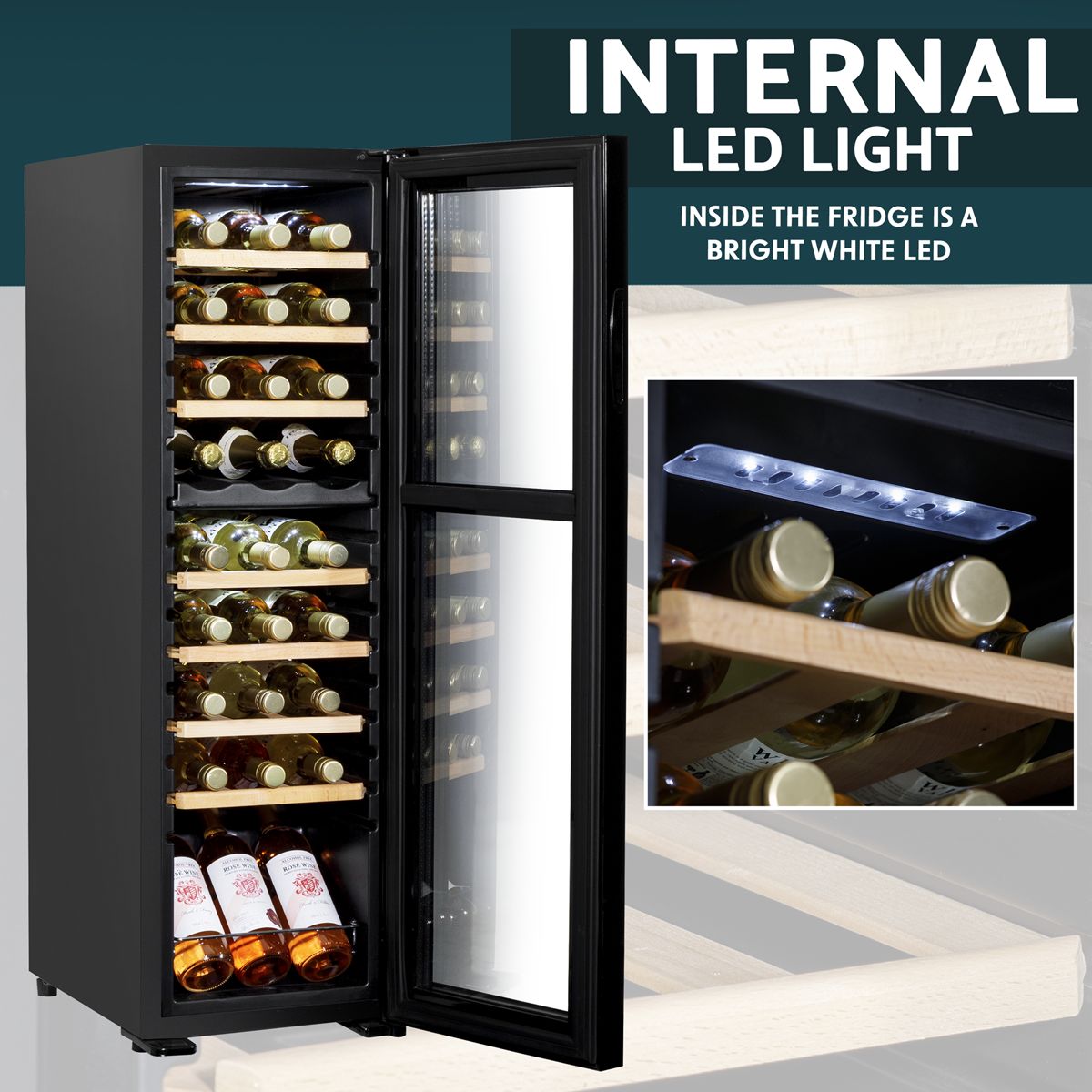 Baridi 18 Bottle Dual Zone Wine Fridge & Cooler - Image 6
