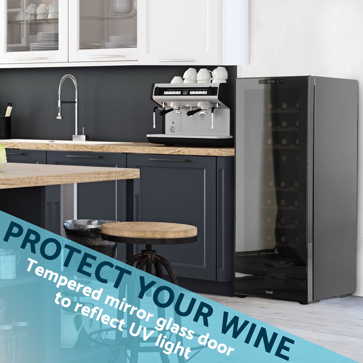 Baridi 36 Bottle Dual Zone Wine Fridge & Cooler - Image 7