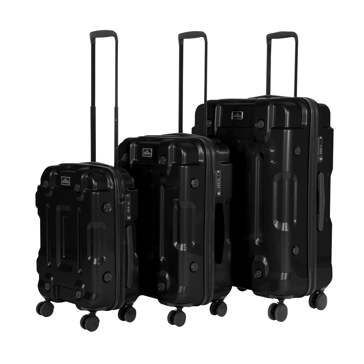 Dellonda Lightweight ABS Luggage Set 3pc - Black - Image 1
