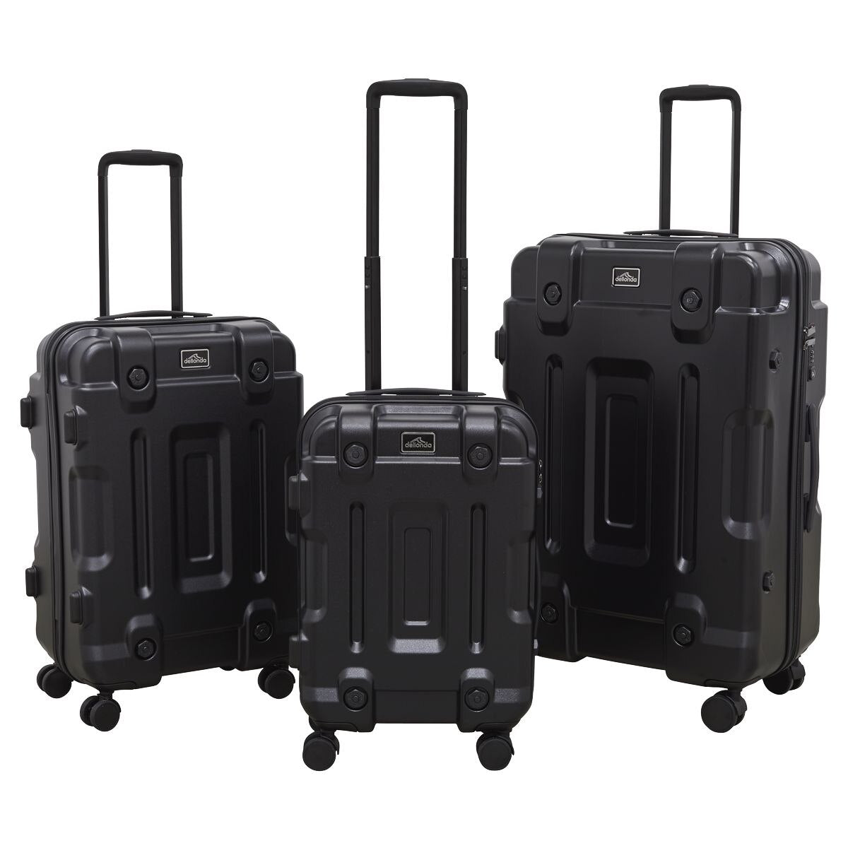 Dellonda Lightweight ABS Luggage Set 3pc - Black - Image 2
