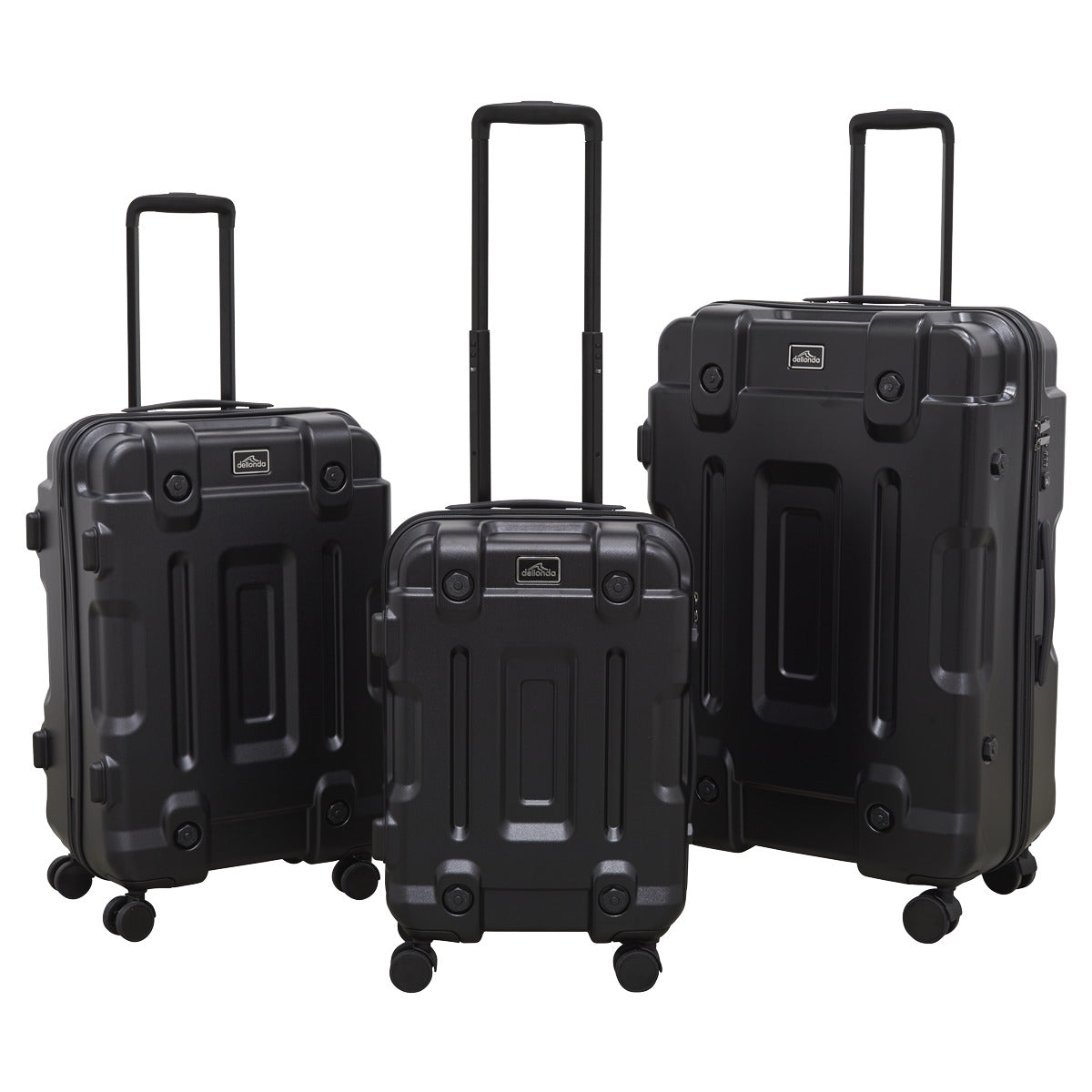 Dellonda Lightweight ABS Luggage Set 3pc - Black DL10