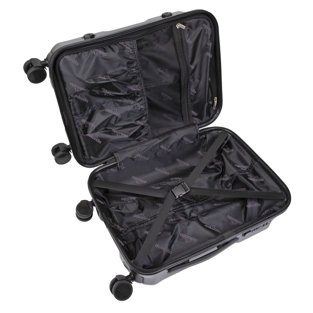 Dellonda Lightweight ABS Luggage Set 3pc - Black - Image 3