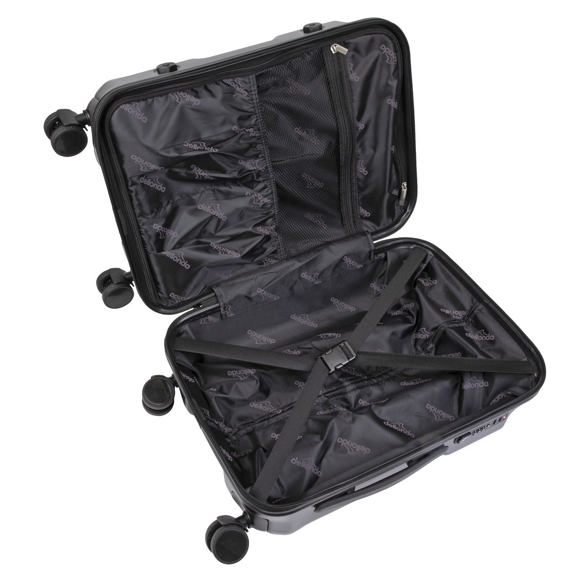 Dellonda Lightweight ABS Luggage Set 3pc - Black DL10