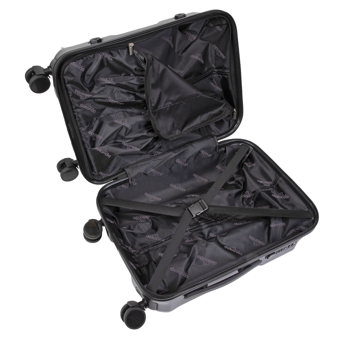 Dellonda Lightweight ABS Luggage Set 3pc - Black - Image 4