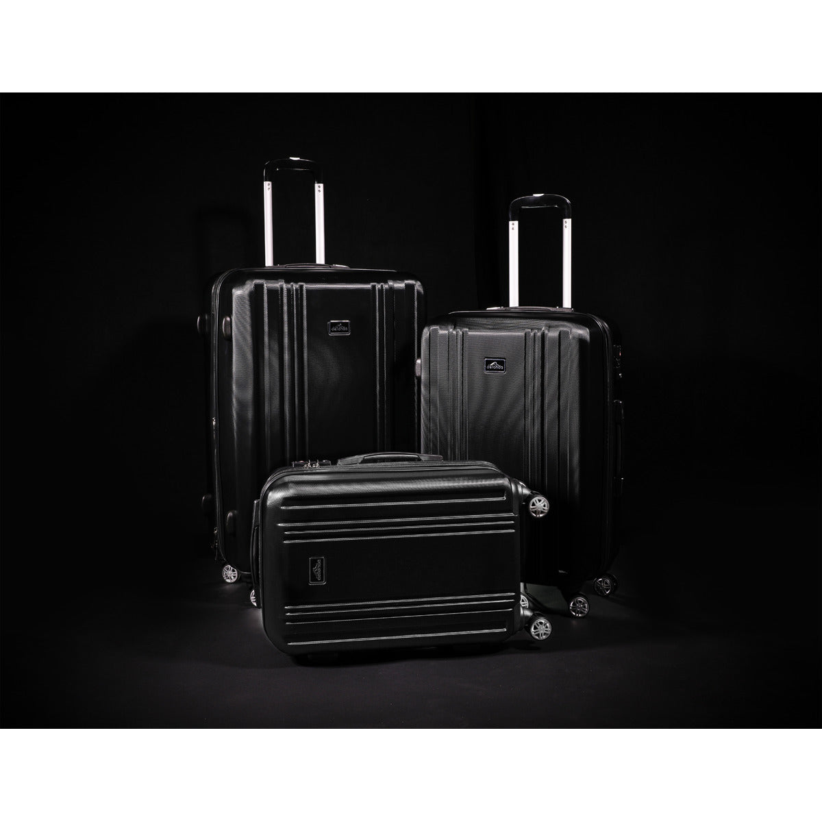 Dellonda Lightweight ABS Luggage Set with TSA Lock - Black DL11