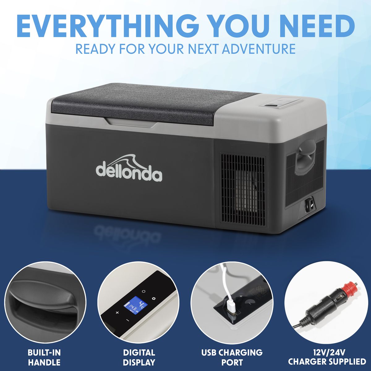 Dellonda Portable Fridge Freezer/Cool Box with LED Display 15L - Image 8