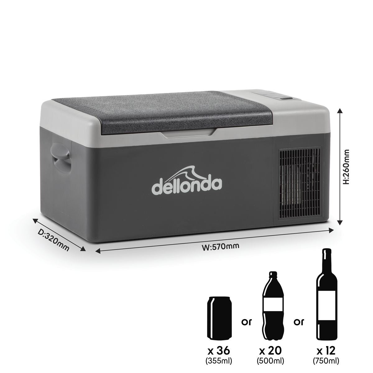 Dellonda Portable Fridge Freezer/Cool Box with LED Display 15L - Image 9