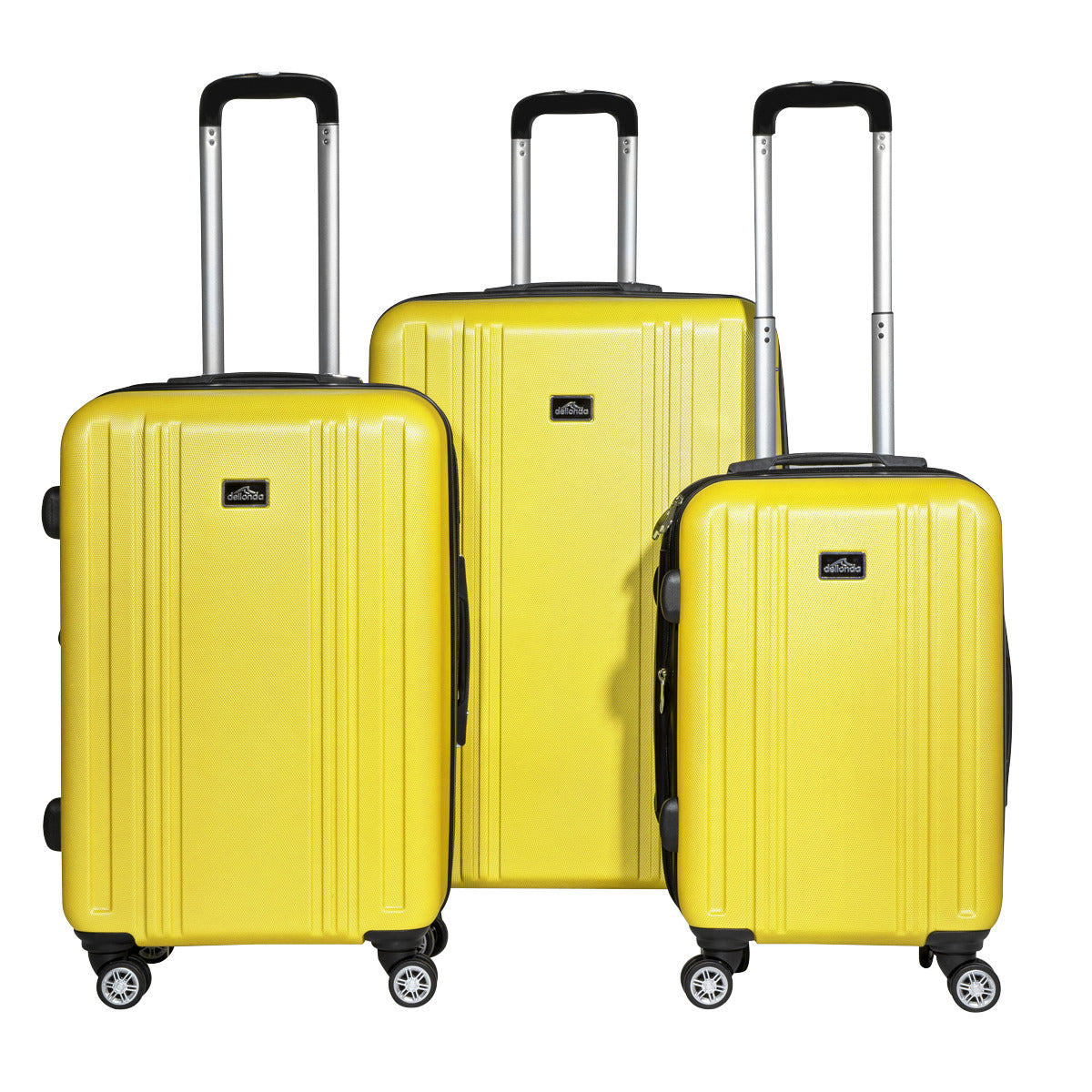 Dellonda Lightweight ABS Luggage Set with TSA Lock - Yellow DL124