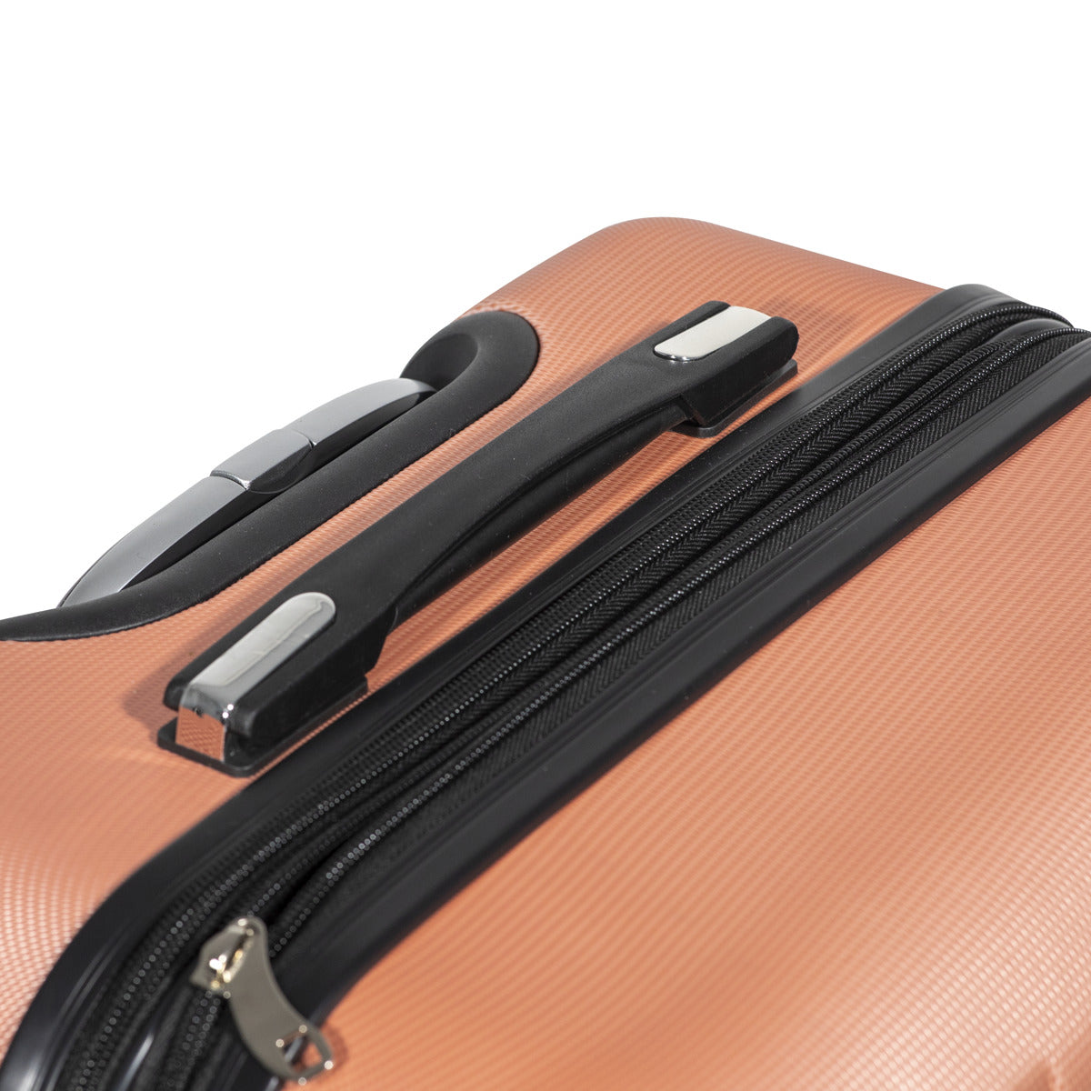 Dellonda Lightweight ABS Luggage Set with TSA Lock - Rose Gold DL125