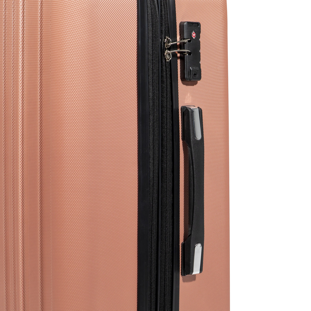 Dellonda Lightweight ABS Luggage Set with TSA Lock - Rose Gold DL125