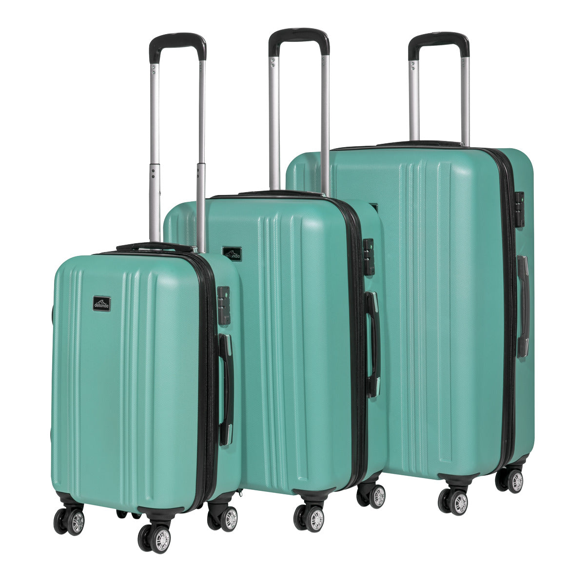 Dellonda Lightweight ABS Luggage Set with TSA Lock - Teal DL126