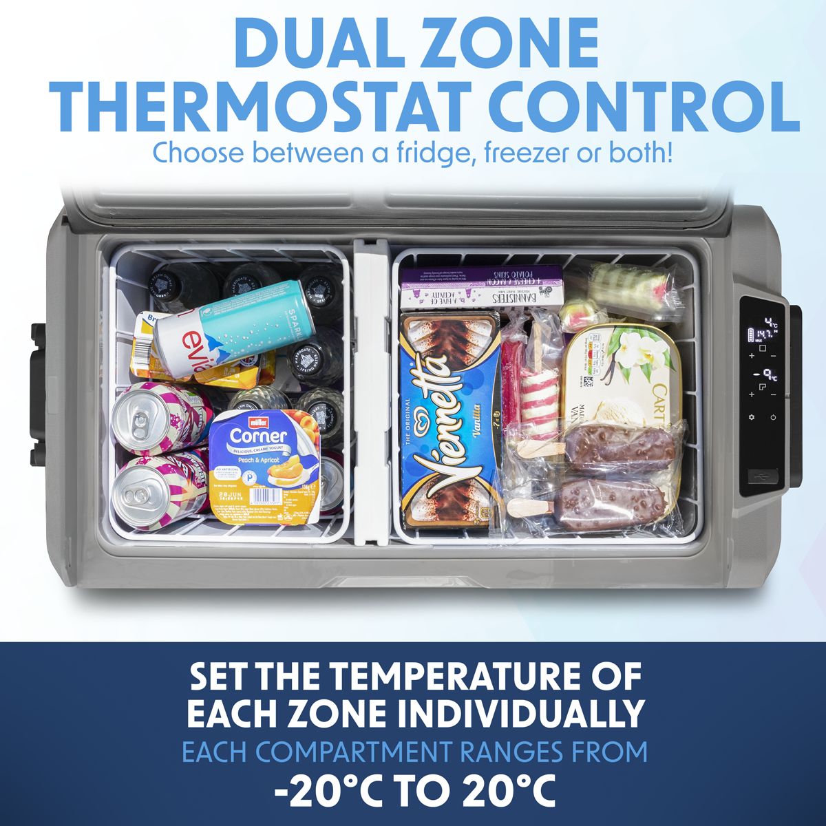 Dellonda Portable Fridge Freezer/Cool Box with LED Display 50L - Image 7