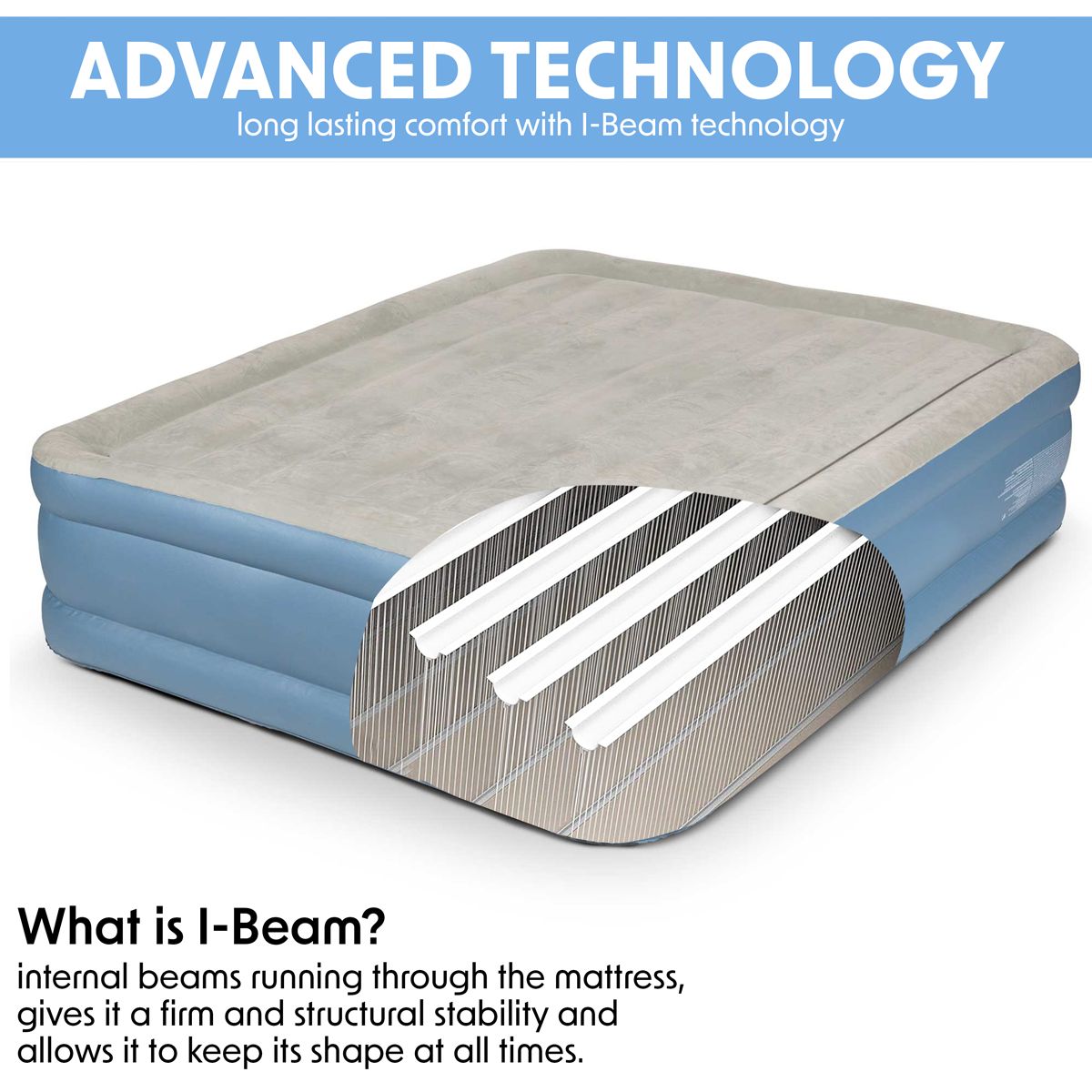 Dellonda Raised Air Bed with Built-in Electric Pump & Storage Bag - Queen - Image 10