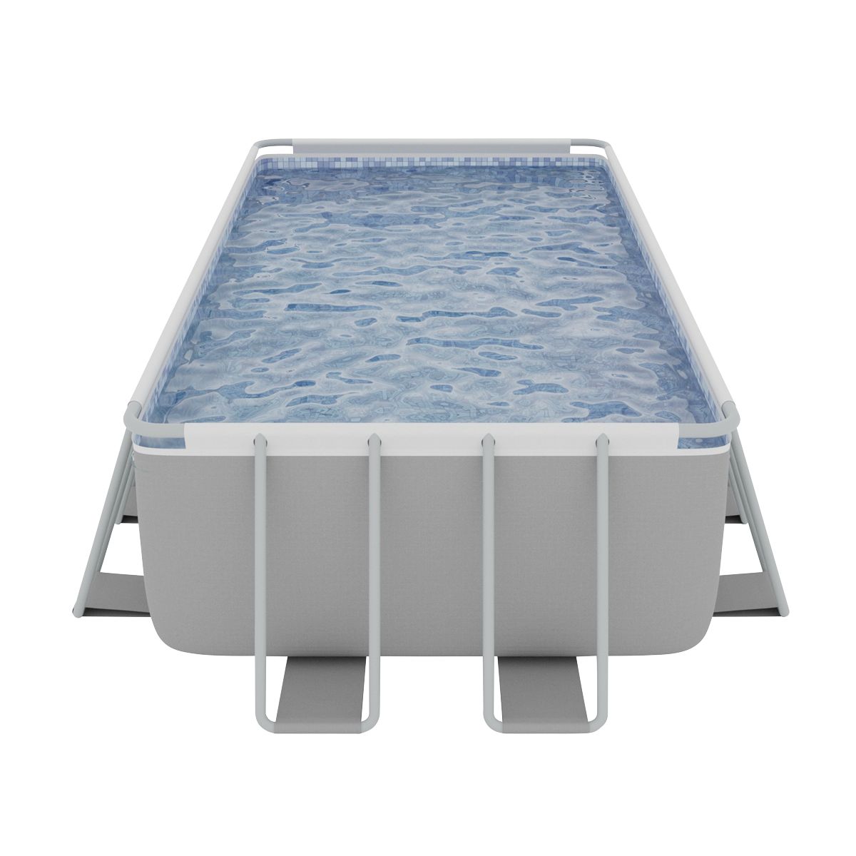 Dellonda Deluxe Steel Frame Rectangular Swimming Pool with Step Ladder & Filter Pump 21ft - Image 8