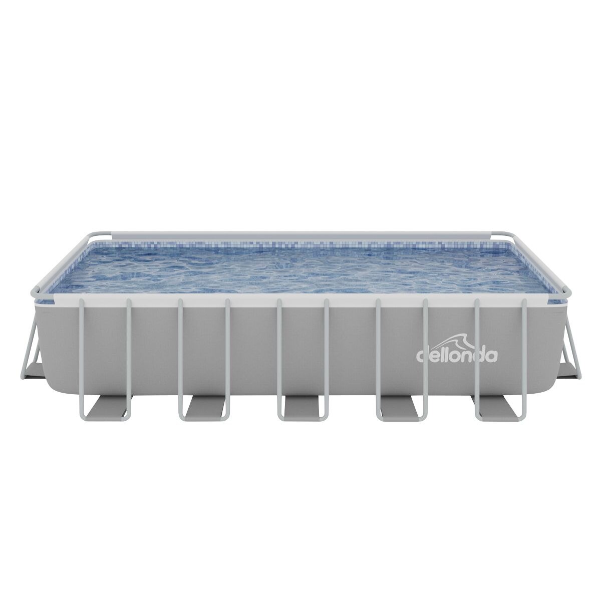 Dellonda Deluxe Steel Frame Rectangular Swimming Pool with Step Ladder & Filter Pump 21ft - Image 10