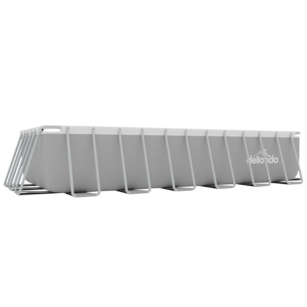 Dellonda Deluxe Steel Frame Rectangular Swimming Pool with Step Ladder & Filter Pump 25ft - Image 6