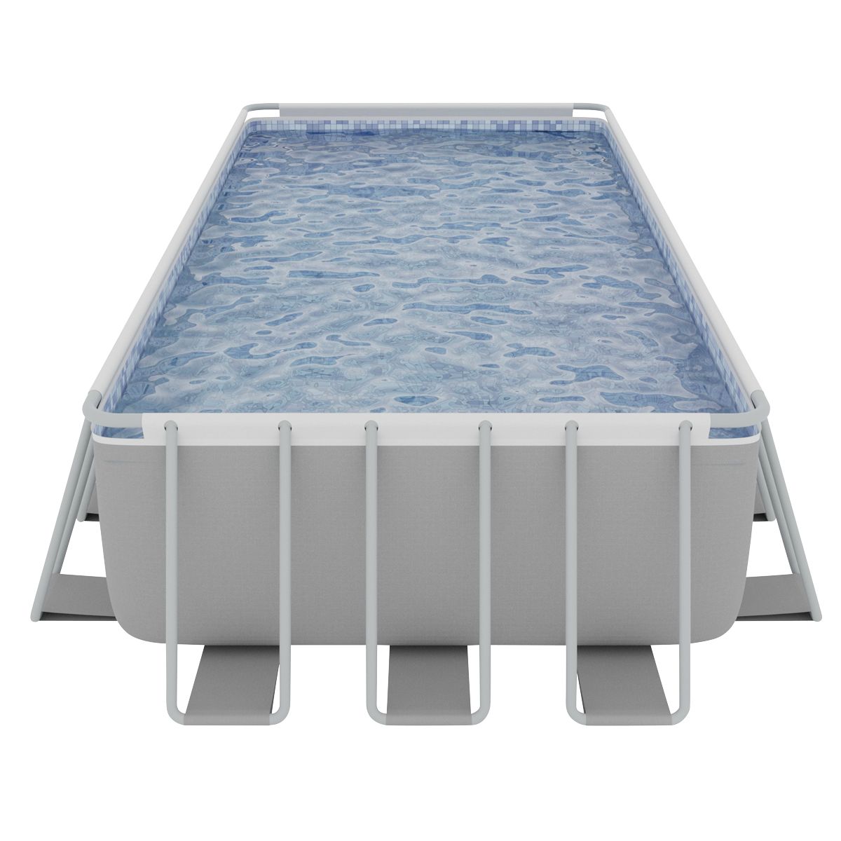 Dellonda Deluxe Steel Frame Rectangular Swimming Pool with Step Ladder & Filter Pump 25ft - Image 7