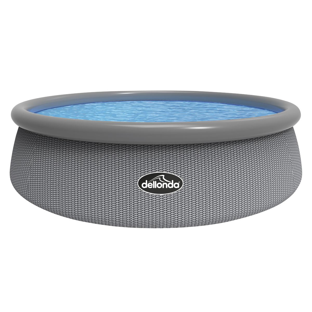 Dellonda Paddling/Swimming Pool & Pump 15ft - Gray Rattan Effect - Image 1