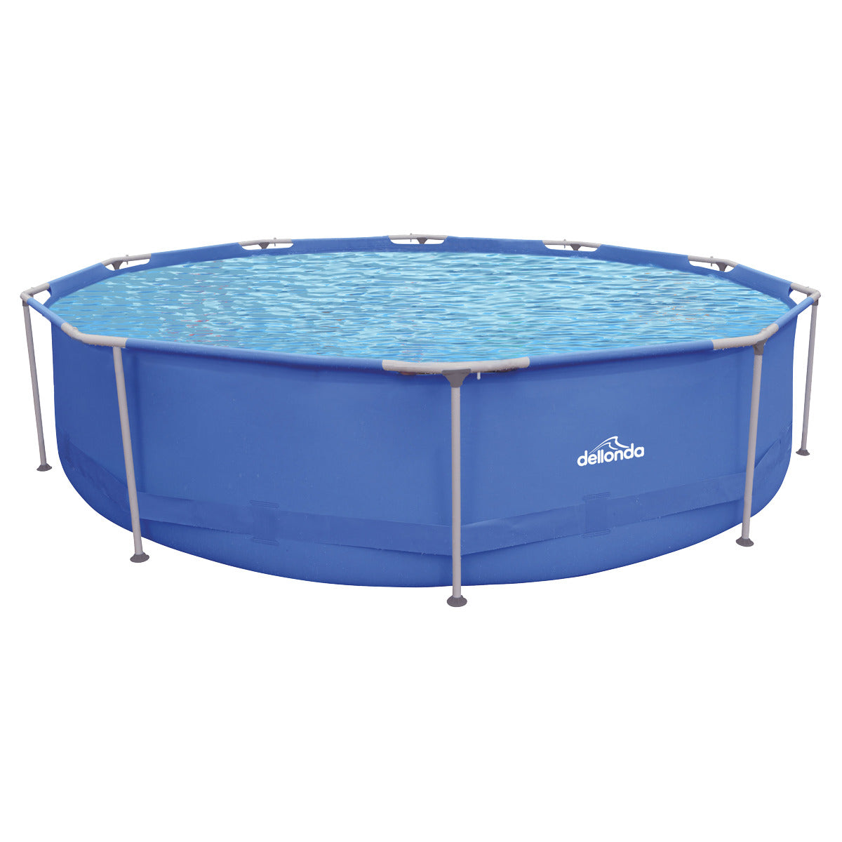 Dellonda Steel Frame Round Swimming Pool with Filter Pump 12ft - Blue DL20