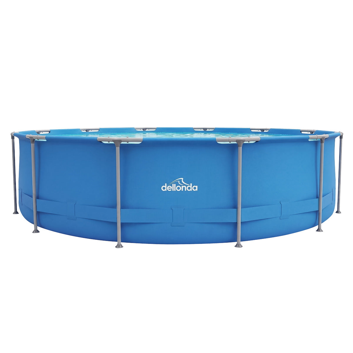 Dellonda Steel Frame Round Swimming Pool with Filter Pump 12ft - Blue DL20