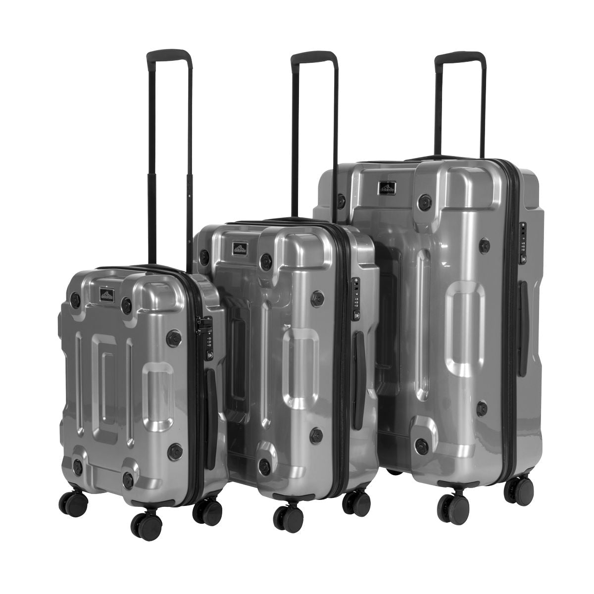 Dellonda Lightweight ABS Luggage Set 3pc - Silver - Image 1