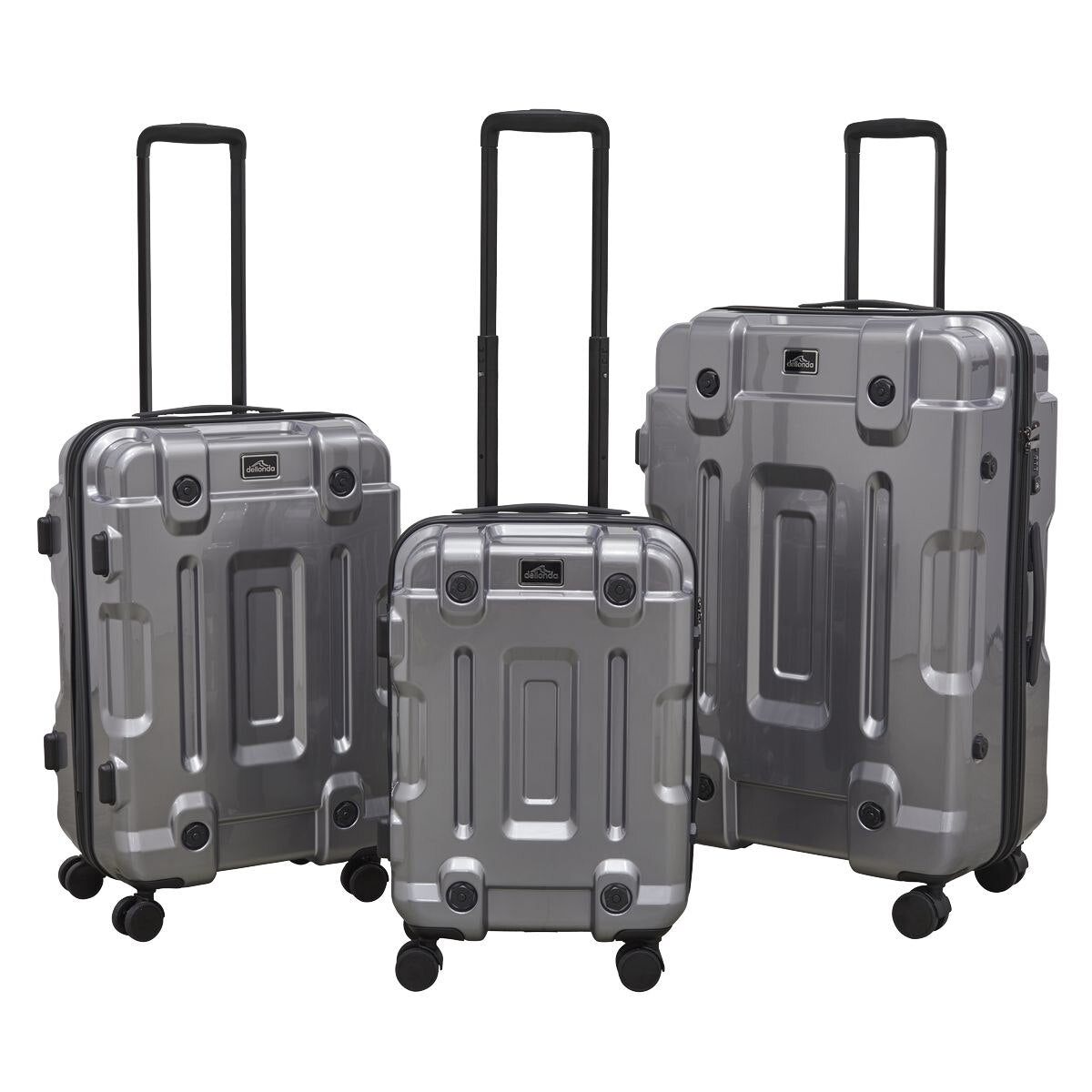Dellonda Lightweight ABS Luggage Set 3pc - Silver - Image 8