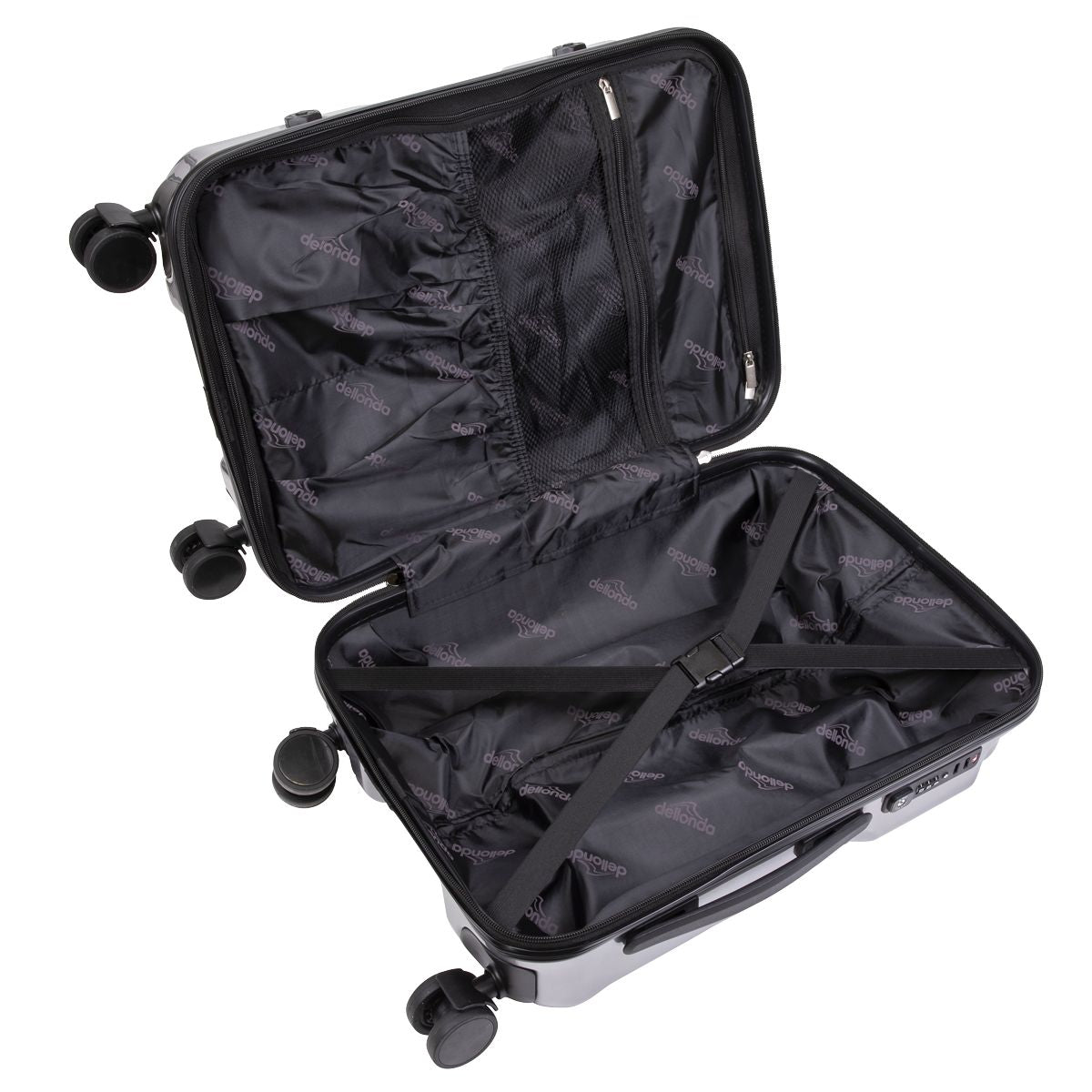 Dellonda Lightweight ABS Luggage Set 3pc - Silver - Image 9