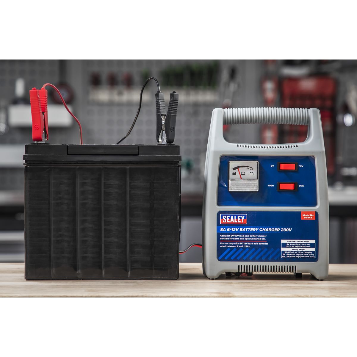 Sealey 6/12V Battery Charger 8A 230V - Image 4