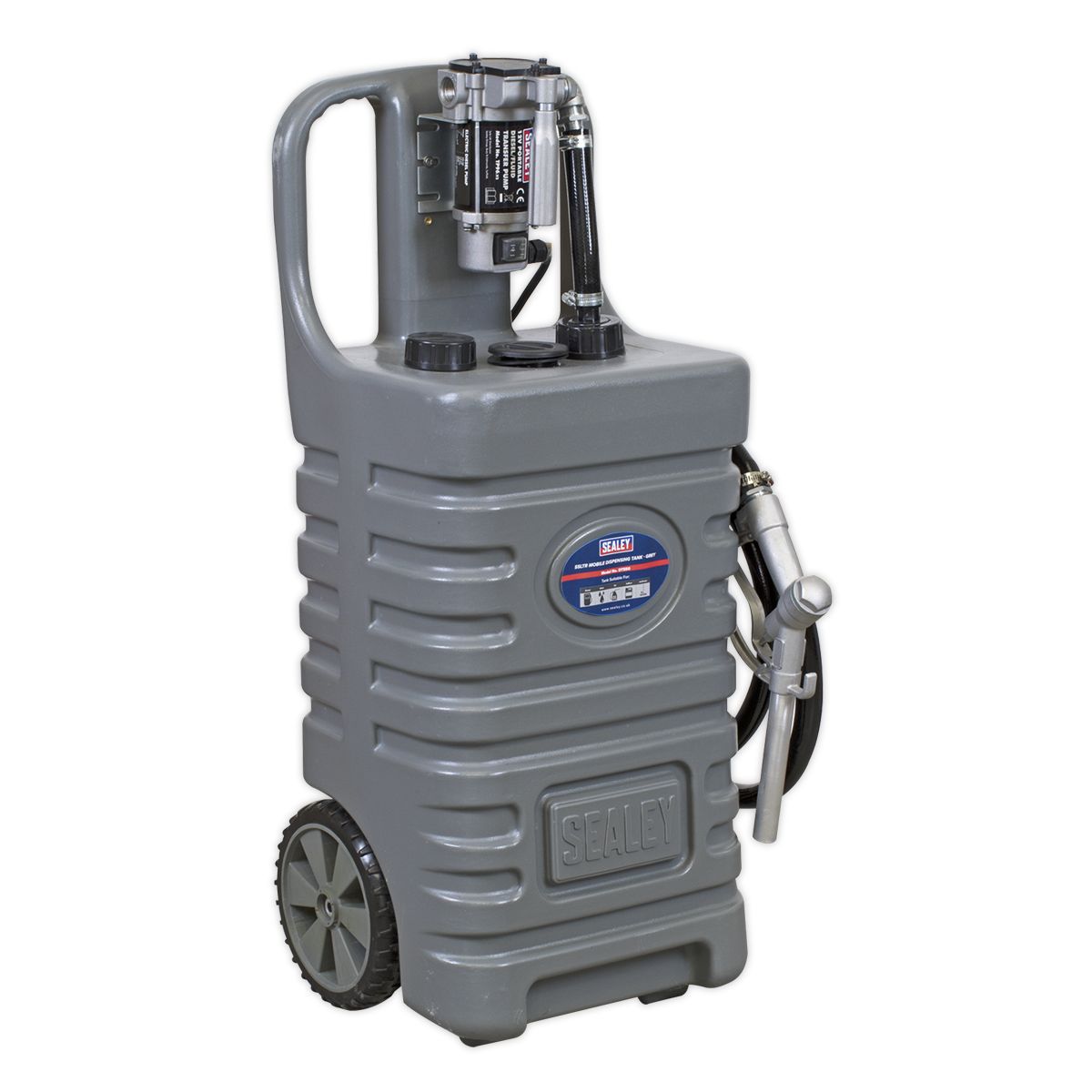 Sealey Mobile Dispensing Tank with Diesel Pump 55L - Grey - Image 3