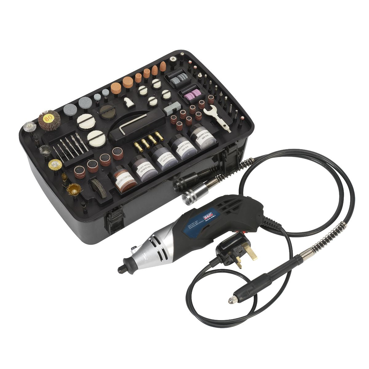 Sealey Multipurpose Rotary Tool & Engraver Kit 230V 219pc - Image 3