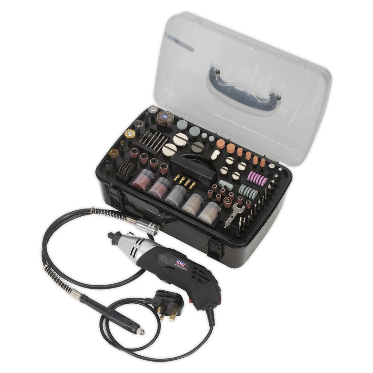 Sealey Multipurpose Rotary Tool & Engraver Kit 230V 219pc - Image 6