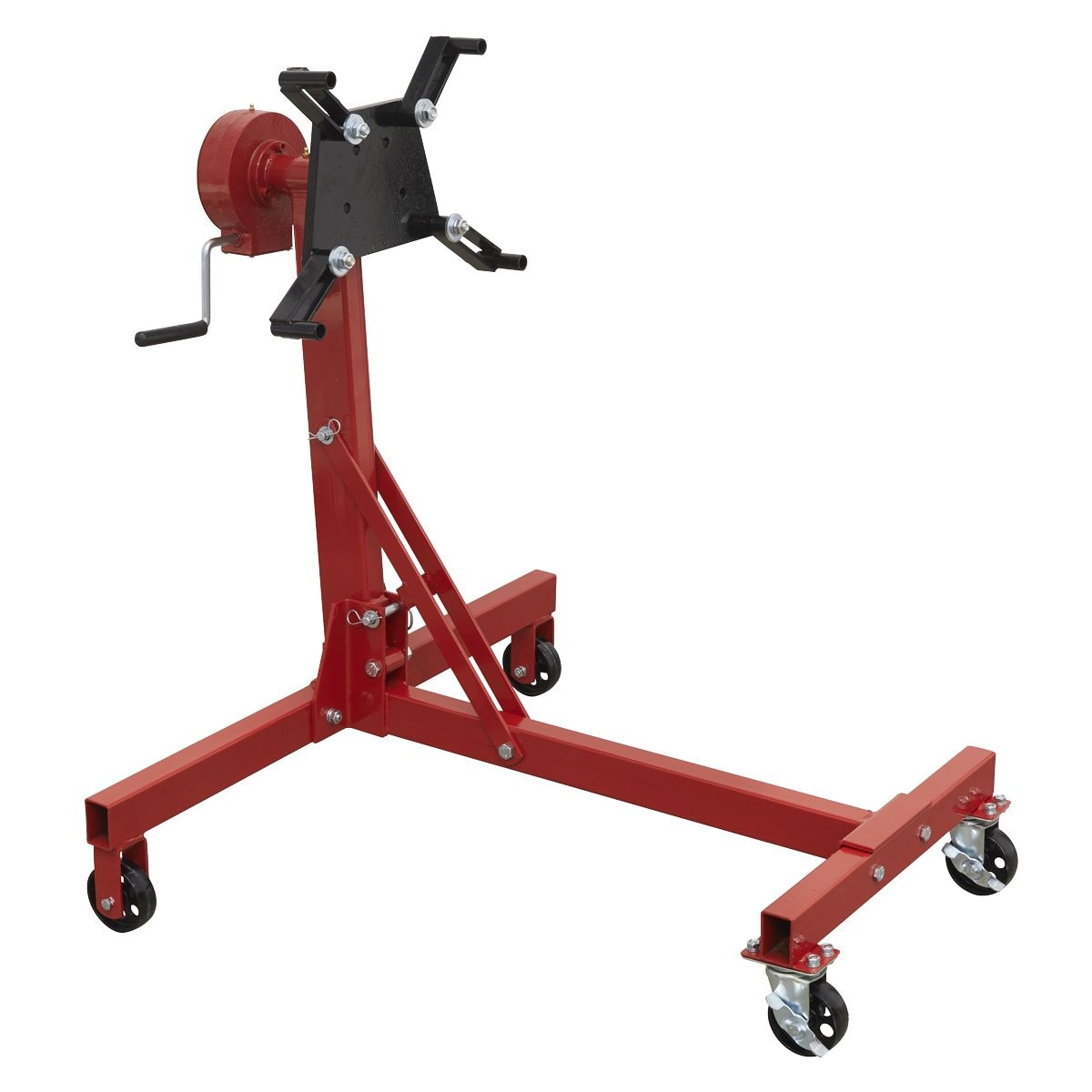 Sealey Folding 360deg Rotating Engine Stand with Geared Handle Drive 450kg Capacity - ES480D