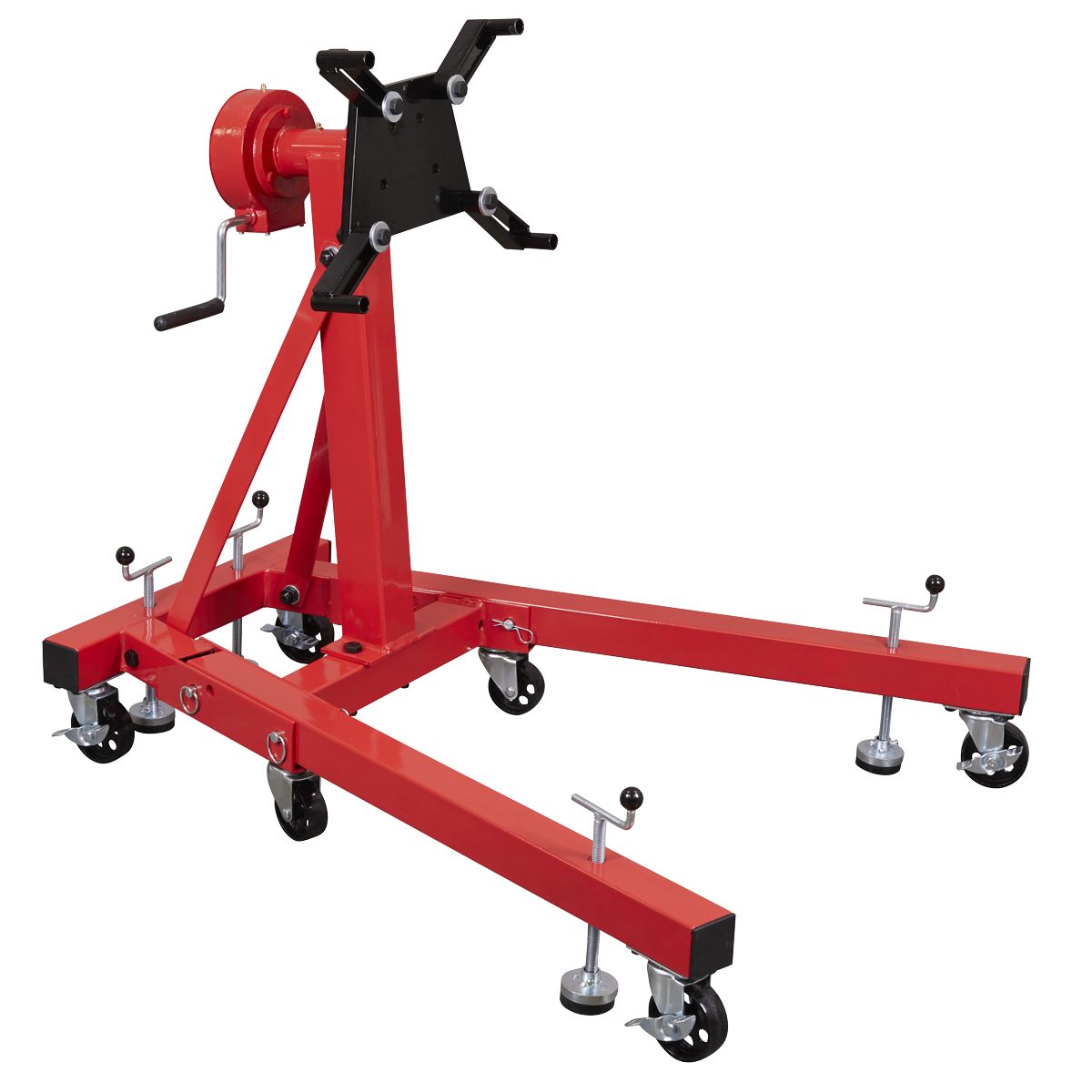 Sealey Folding 360deg Rotating Engine Stand with Geared Handle Drive 680kg Capacity - ES680D