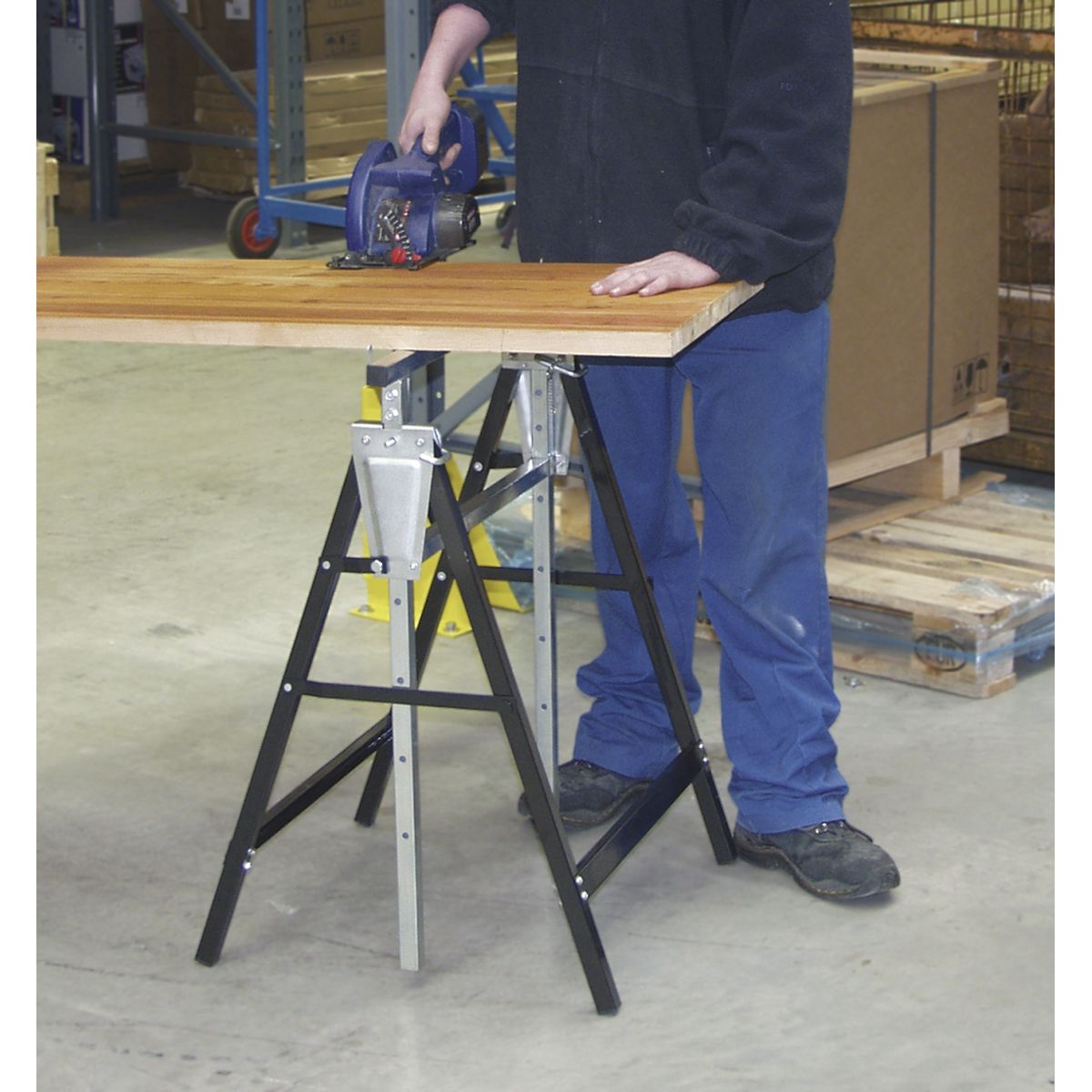 Sealey Fold Down Telescopic Trestle 200kg Capacity - Pair - Image 8