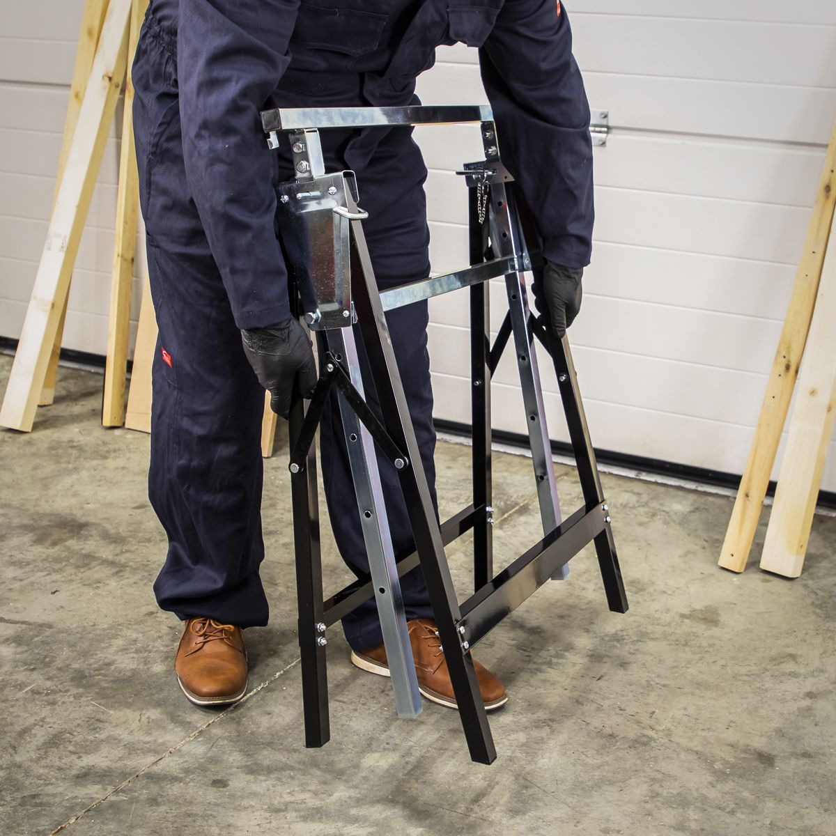 Sealey Fold Down Telescopic Trestle 200kg Capacity - Pair - Image 9