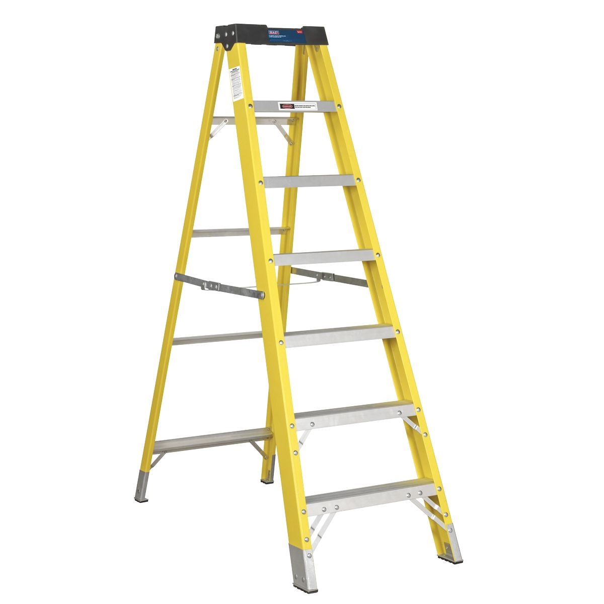 Sealey Fibreglass Step Ladder 6-Tread - BS EN 131 - Image 1