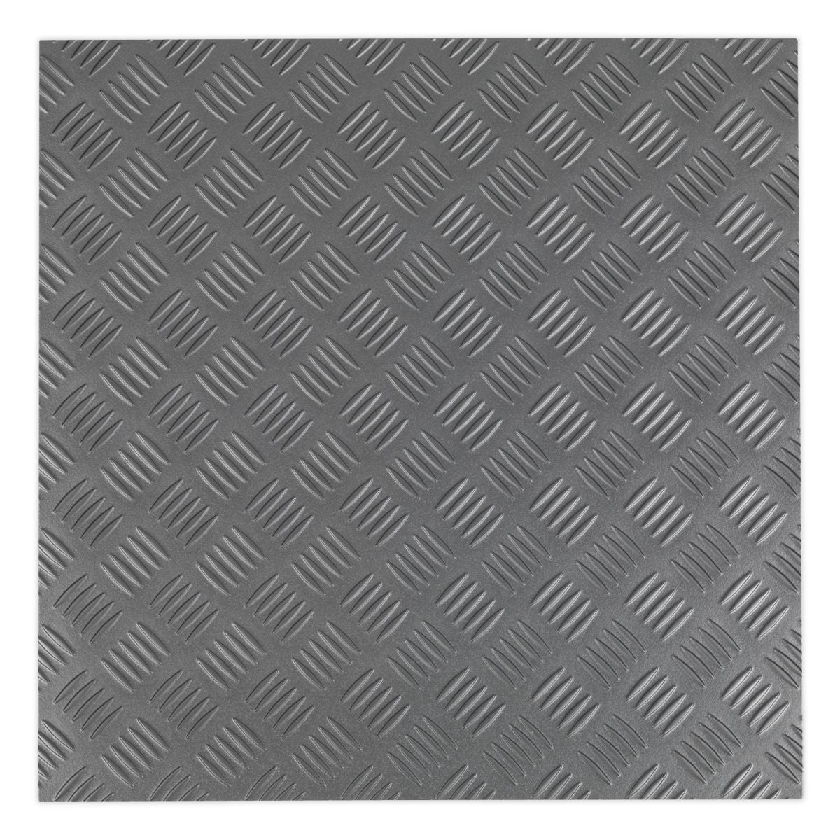 Sealey Vinyl Floor Tile with Peel & Stick Backing Silver Treadplate - Pack of 16 - Image 5