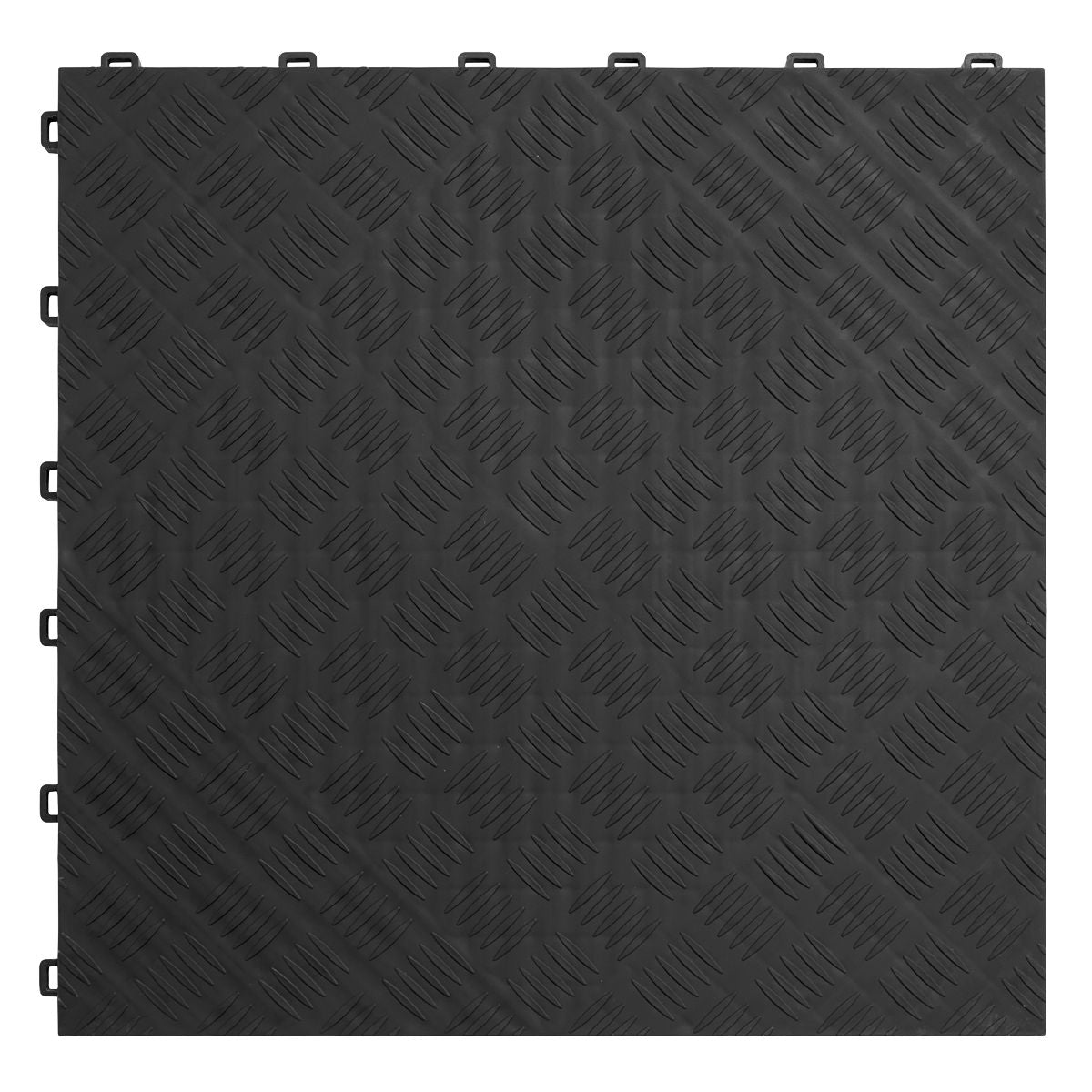 Sealey Polypropylene Floor Tile 400 x 400mm, Black Treadplate - Pack of 9 - Image 2
