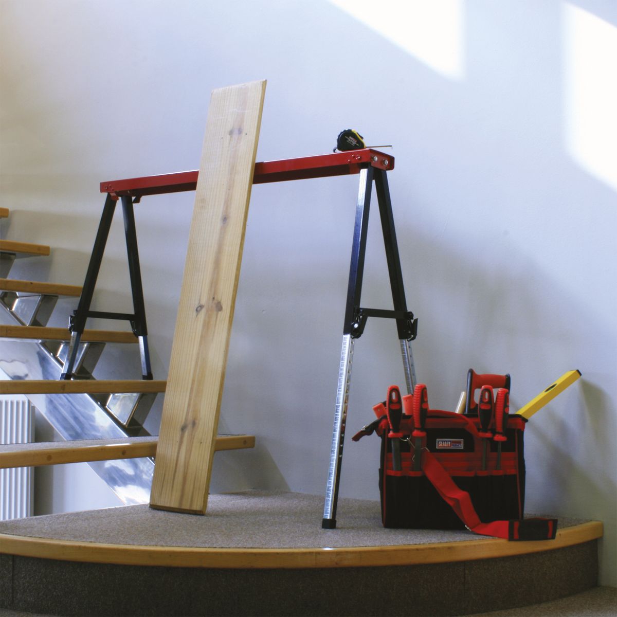 Sealey Fold Down Trestle with Adjustable Legs - Pair - Image 7