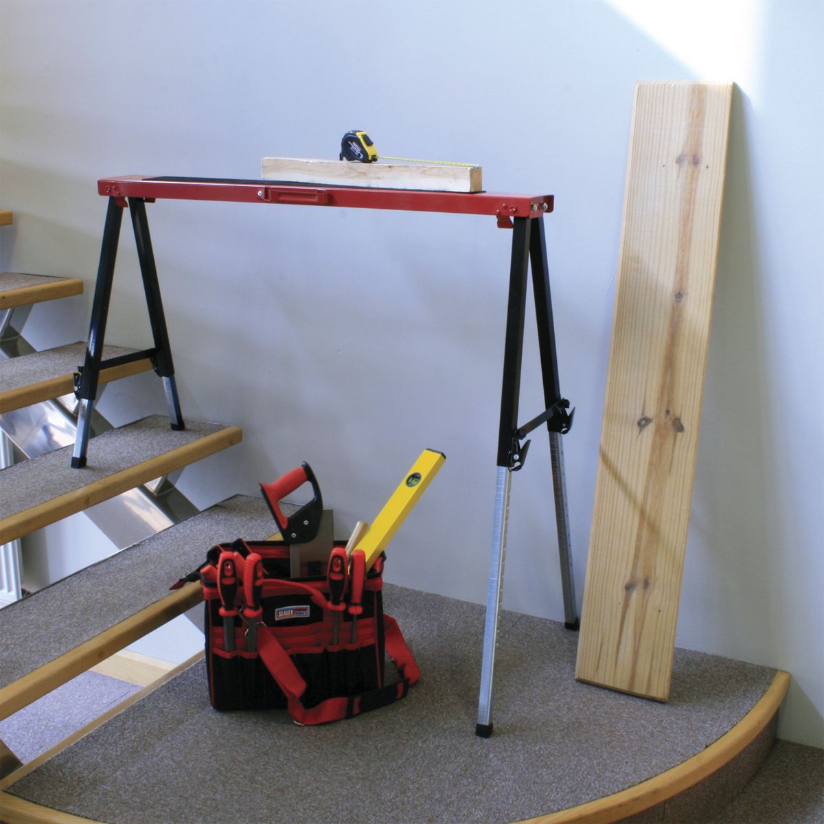 Sealey Fold Down Trestle with Adjustable Legs - Pair - Image 8