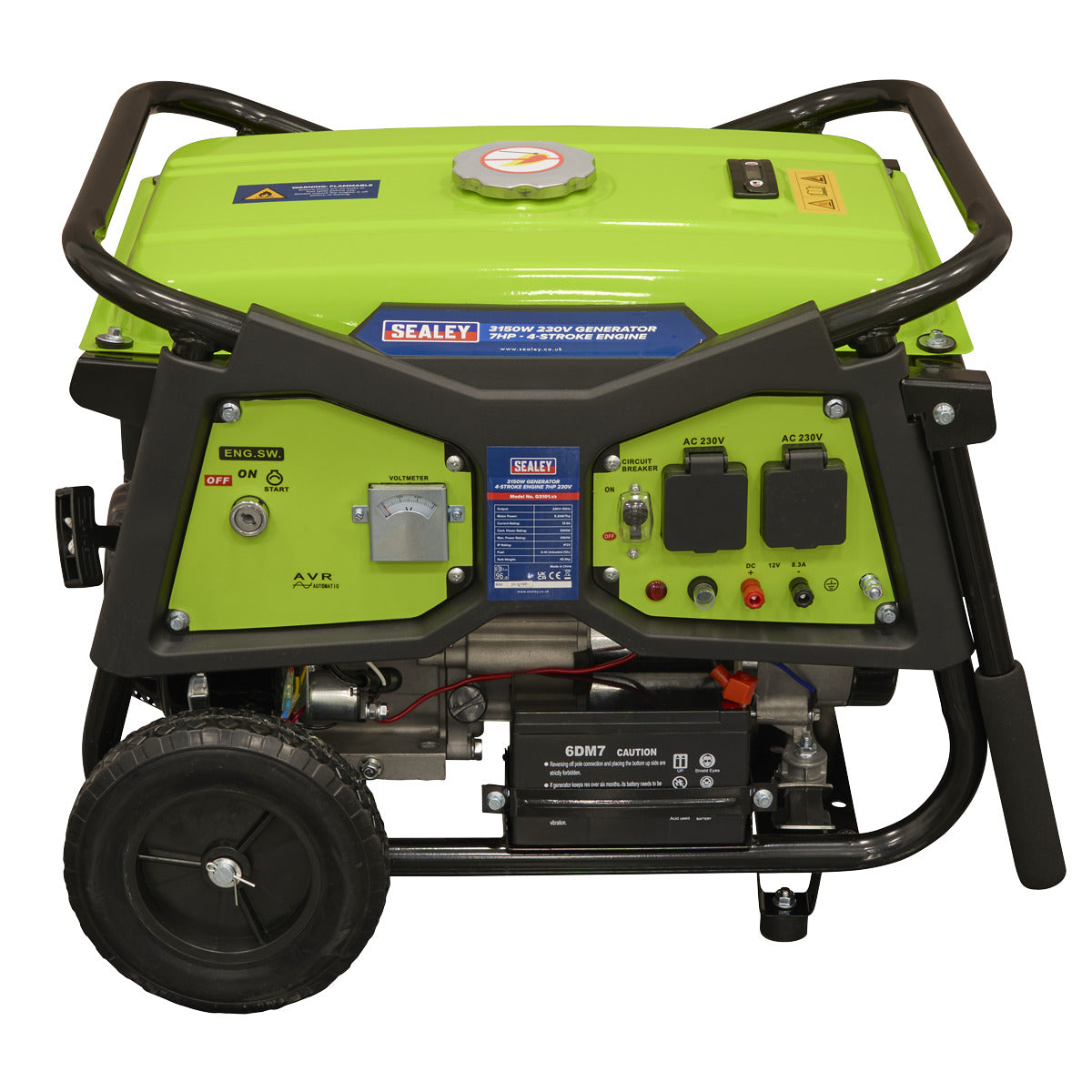Sealey 3150W Generator 7hp 4-Stroke Engine 230V G3101