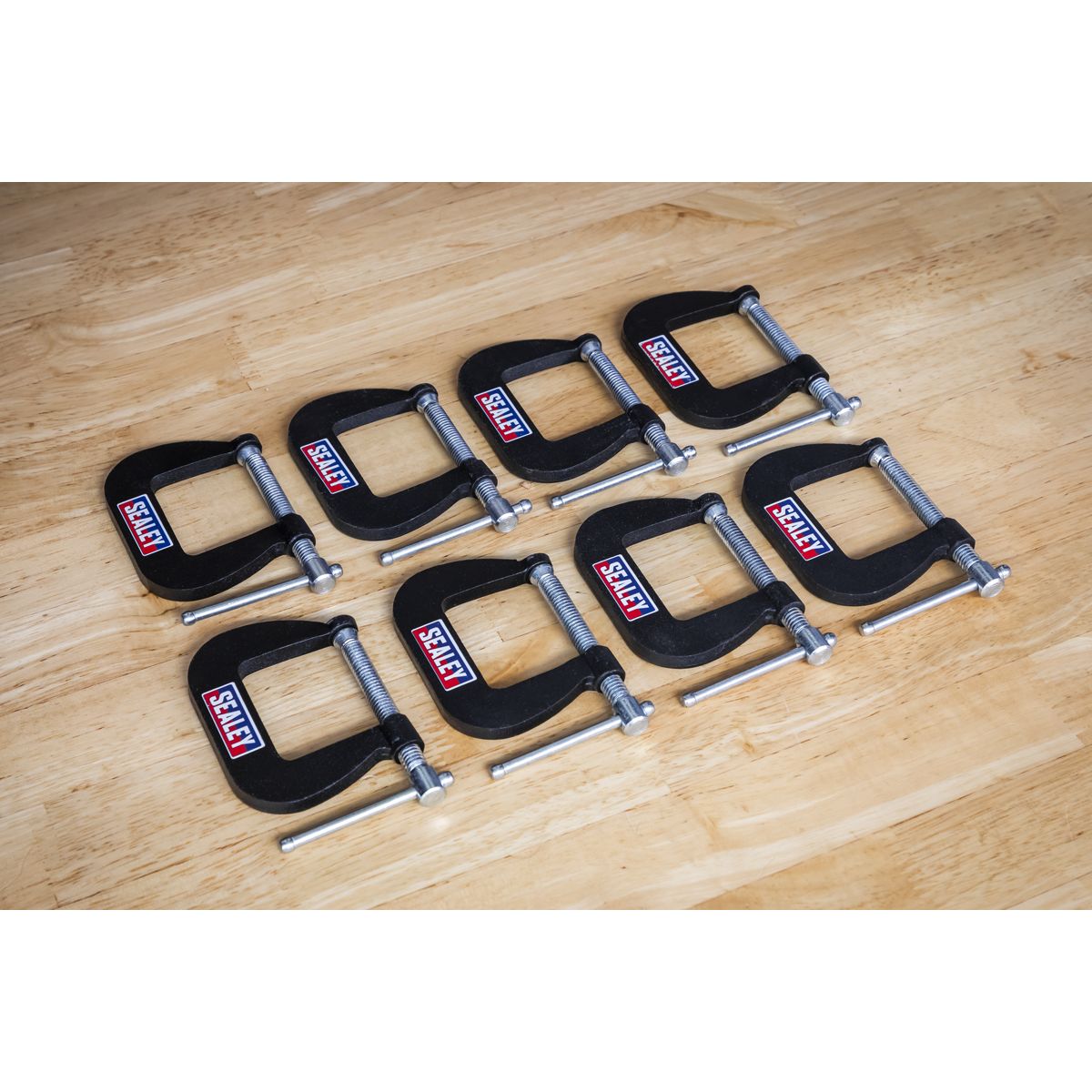 Sealey Junior C-Clamp Set 38mm x 38mm 8pc - Image 5