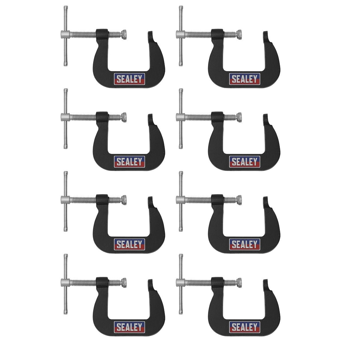Sealey Junior C-Clamp Set 28mm x 28mm 8pc - Image 7